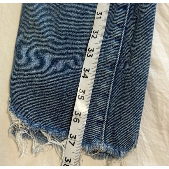 J. Crew Women’s Size 29 Point Sur Jeans Medium Wash High Rise Distressed Raw Hem - Picture 11 of 12